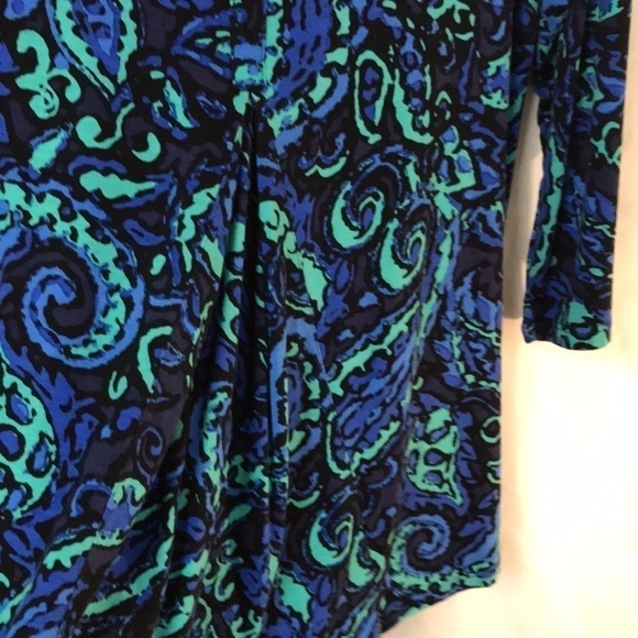 Cable & Gauge Women’s Tunic Top L Blue Green Swing Style Buttons in Back Soft - Picture 6 of 10